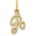 thumbnail image 1 of 14KY Yellow Gold Script Letter R Initial Charm, 1 of 6