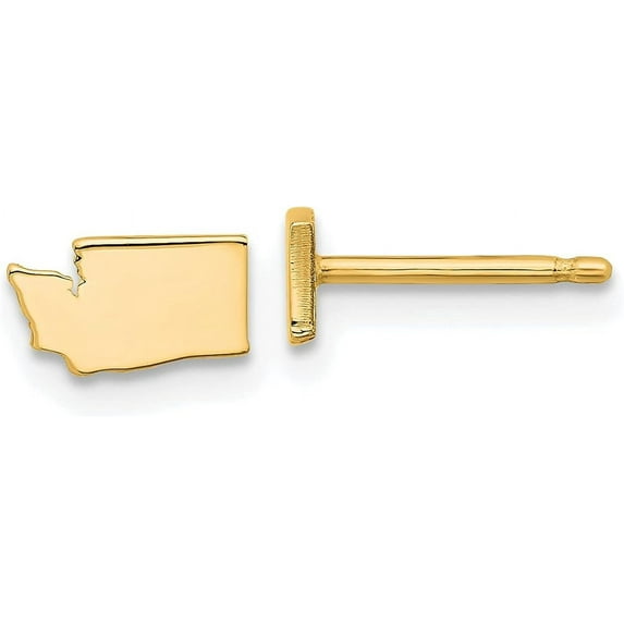 14KY Yellow Gold Washington State Earrings - 4.93mm