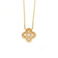 thumbnail image 1 of 14Kt Gold Genuine Natural Diamond Clover Pendant Necklace, 1 of 1