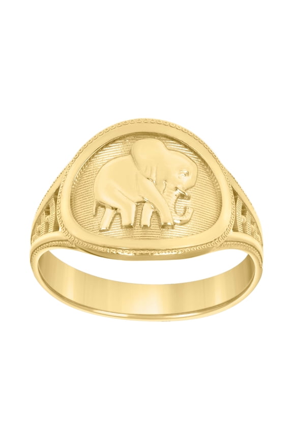 14Kt Gold Womens Two-Tone Elephant Sz7 Good Luck Bridal Anniversary Engagement Wedding Band Ring, Womens Size: 7