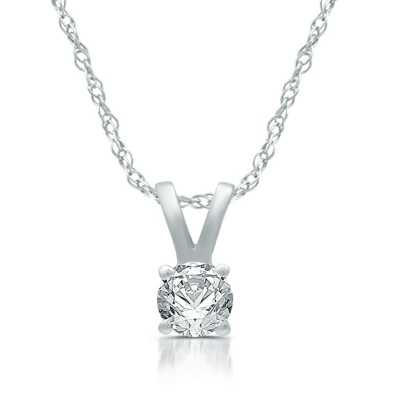 Fancy Shape Diamond Necklace, 18K White Gold, 4 Carat Total Weight