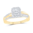 thumbnail image 1 of 14Kt Yellow Gold 3/8Ctw Natural Diamond Cn Emerald Double Halo Bridal Set, Size 6, 1 of 1