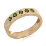 14Kt Yellow Gold Chrome Diopside 5 Stone Ring