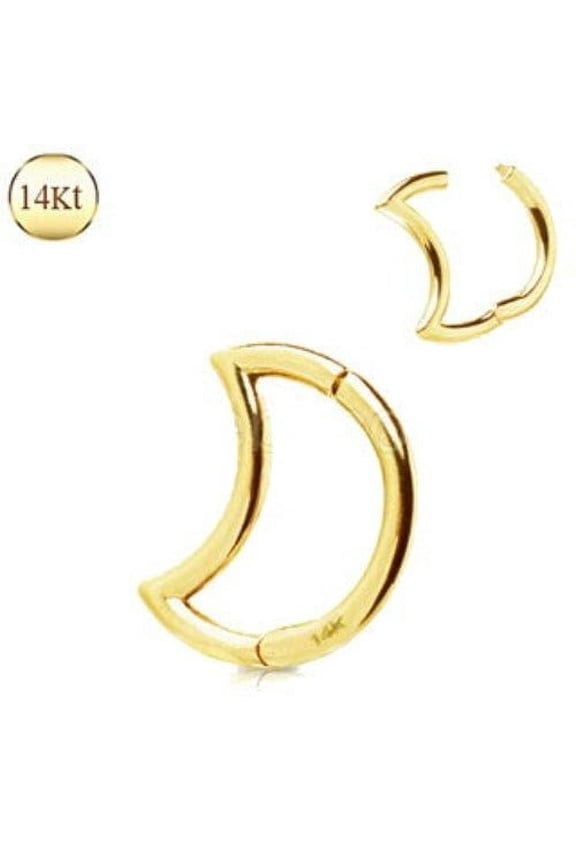 14Kt. Yellow Gold Crescent Moon Seamless Clicker Ring