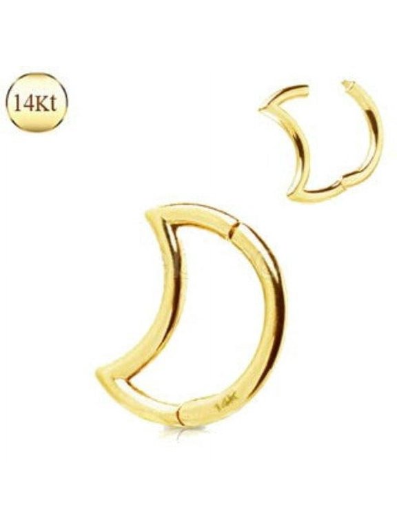 14Kt. Yellow Gold Crescent Moon Seamless Clicker Ring