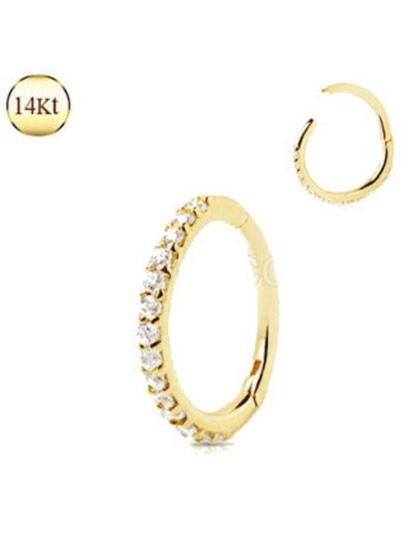 14Kt. Yellow Gold Multi Jeweled Seamless Clicker Ring