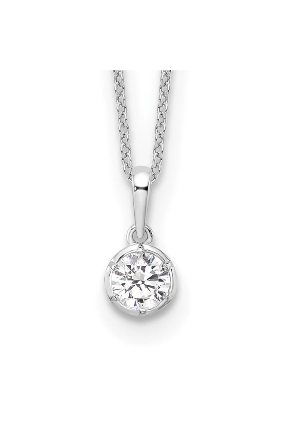 14Kw TRUE ORIGIN Cert Lab Grown Diamond VS DEF Solitaire Necklace