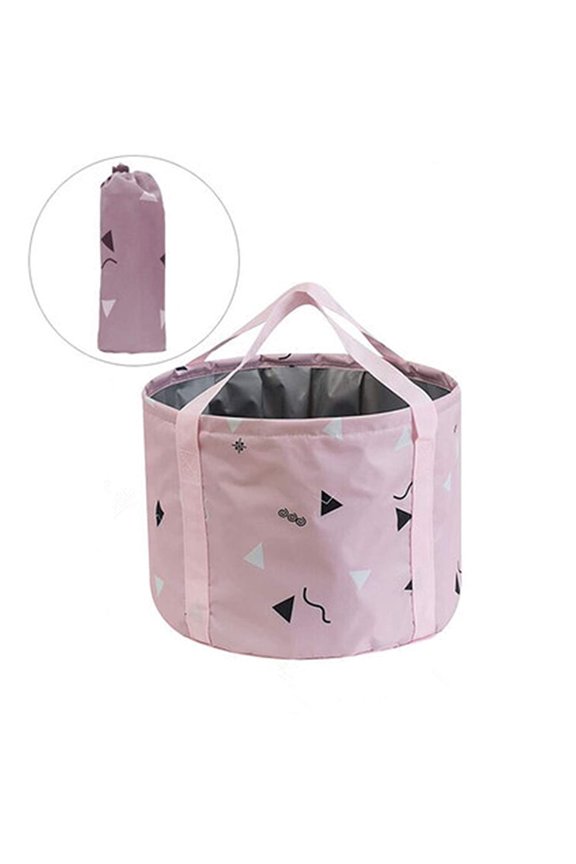 14L Collapsible Feet Soaking Bag Tub with Handles for Girls Women, Portable Pedicure Foot Spa Soak Bath Foldable Basin Bucket for Travel Camping, Pink