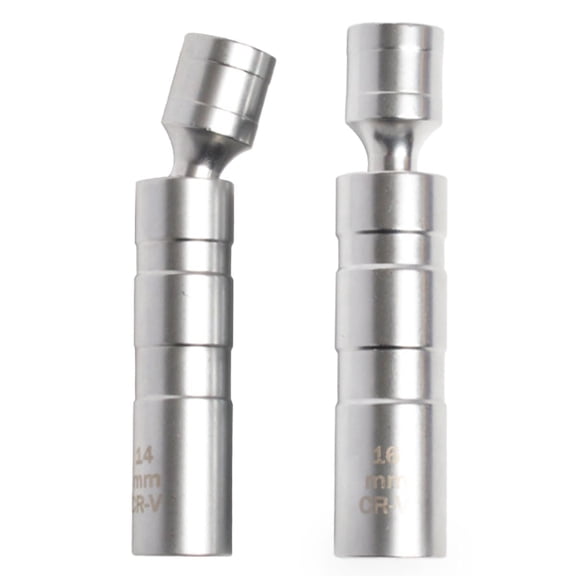 14MM & 16MM Magnetic Swivel Spark Plug Socket, Universal Joint 3/8 Inch Drive 360 Degree Swivel Spark Plug Socket Accessories, 12-Point Thin Walled Socket Removal Tool
