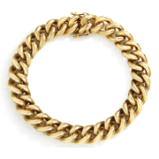 BINTU 14MM Gold Filled Chain BRACELET 24K Miami Cuban link Curb Necklace for Men Boys Fathers Husband Perfect gift Hip Hop Rapper Chain