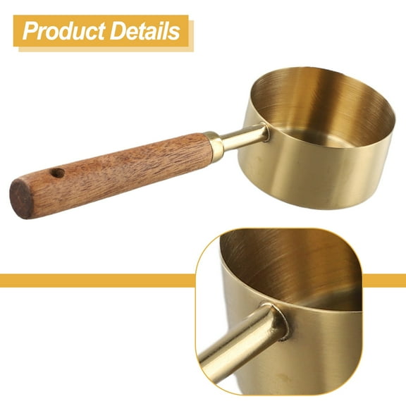 14Ml Measuring Spoons Cup Wood Handle Stainless Steel Quantitative Seasoningtool 80Ml YIWEI