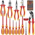 thumbnail image 1 of 14PC 1000V Insulated Electrician Tool Set,VDE Certified Electrical Tools Kit with Pliers, Screwdrivers, Voltage Tester,w/All-in-One Bag, Ideal for Home and Industrial Electrical Repair, 1 of 7