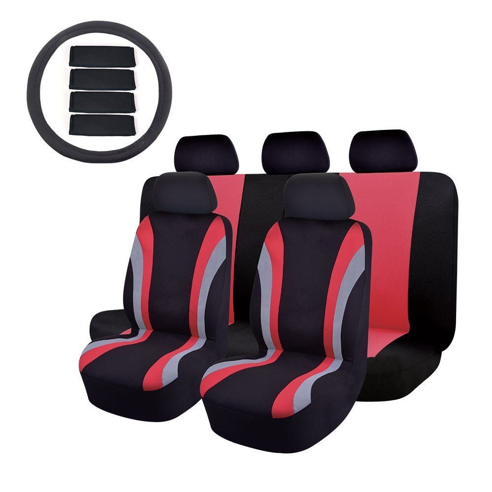 14PC Car Seat Cover OMISS Universal Fit Full Set Sports Fabric car seat