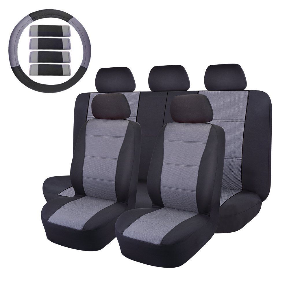 14PC Cloth Bucket Seat Cover Set Universal fit for Car/Truck/Van/SUV