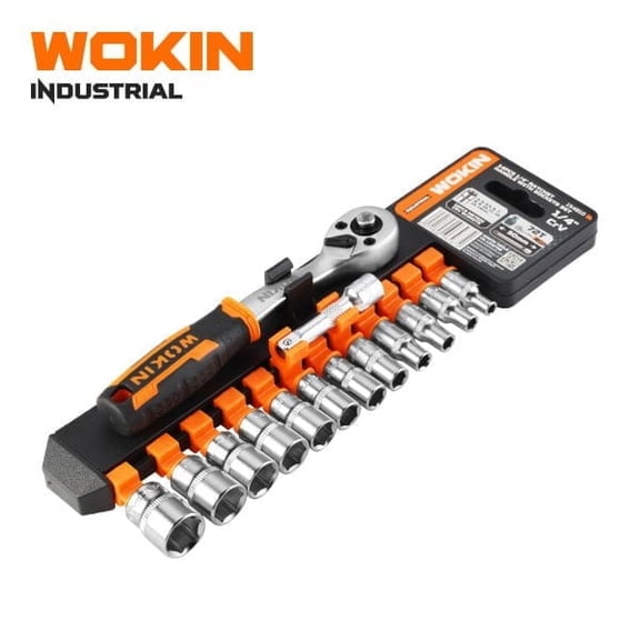 14PCS 1/4" DRIVE RATCHET HANDLE WITH SOCKETS SET