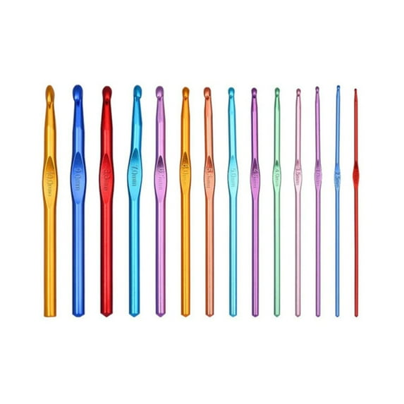 14PCS Aluminum Crochet Hooks Set,Crochet Handles Engraved Number Size 2MM-10MM,Crochet Needles for Knitting Craft Yarn Contribute to Beginners