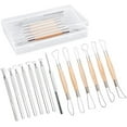 thumbnail image 1 of 14PCS Aluminum Handle Clay Sculpture Tools Sculpture Polymer Clay and Pottery Ceramics Ribbon Sculpting Tools Set Platinum Silver Detail Texture Tools for Sculpture Pottery DIY, 1 of 8