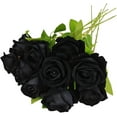thumbnail image 1 of 14PCS Black and White Artificial Roses Flowers,Black and White Fake Roses Bouquet Faux Silk Black and White Flowers for Halloween Party Home Decor (Black and White Rose), 1 of 5