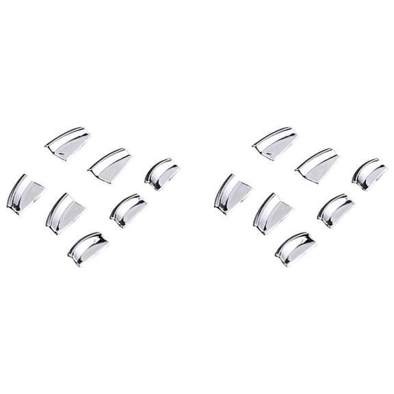 14PCS Car Chrome Interior Door Switch Styling Trims for Model S / X Accessories,2 box x Button stickers,Silver
