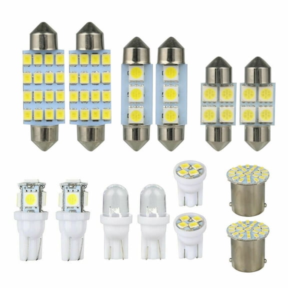 14PCS Car Interior Package Map Dome License Plate Mixed LED Light Accessories