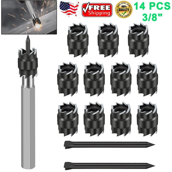 14PCS Double Sided 3/8" Spot Weld Cutter Remover HSS Drill Bit Welder Cut Tools