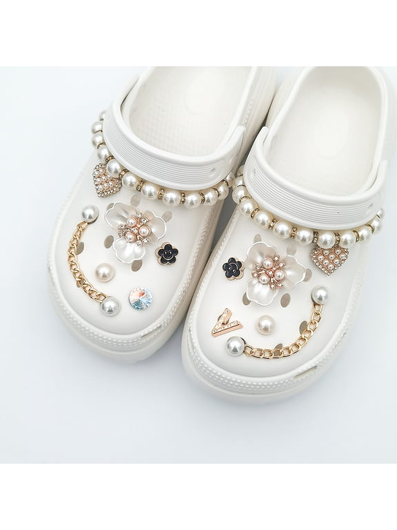 14PCS Flower Shoe Charms for Croc Clog Sandals Bracelets Accessories Decoration, Cute Designer Shoe Charms for Girls Kids Teens Adults Women Party Favor,Love Heart 14 PCS