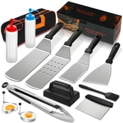 WEXLYN 14PCS Griddle Accessories Kit, Flat Top Grill Accessories Set for Blackstone and Camp Chef, Grill Spatula Set with Enlarged Spatulas, Scraper for Outdoor Barbecue