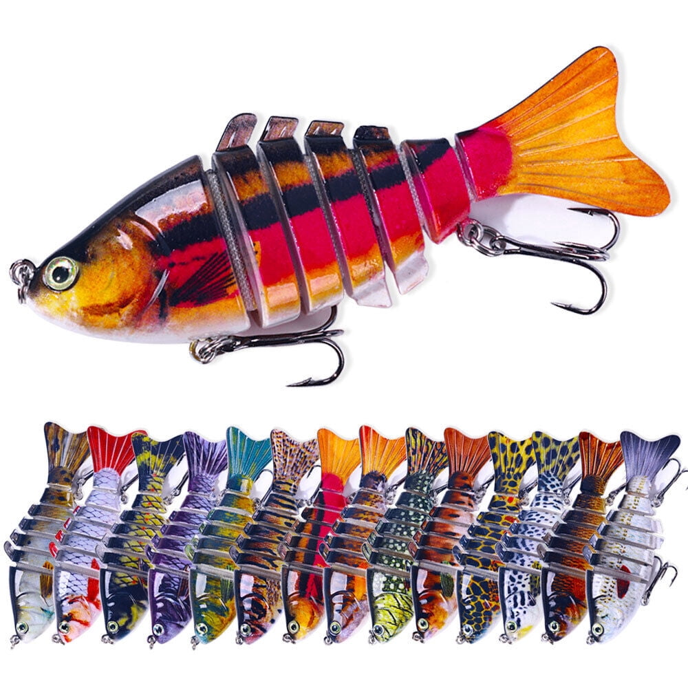 14PCS Lot Jointed Fishing Lure Swimbait Artificial Bait Wobblers 7 Segment USA
