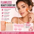 thumbnail image 1 of 14PCS Makeup Brush and Powder Puff Set, 9PCS Professional Makeup Brushes with Travel Case and 5PCS Triangle Powder Puffs for Foundation, Blush, Concealer and Setting Powder, 1 of 7