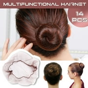 14PCS Nylon Hairnets Black Invisible Soft Elastic Lines Hair Net For Women Girls