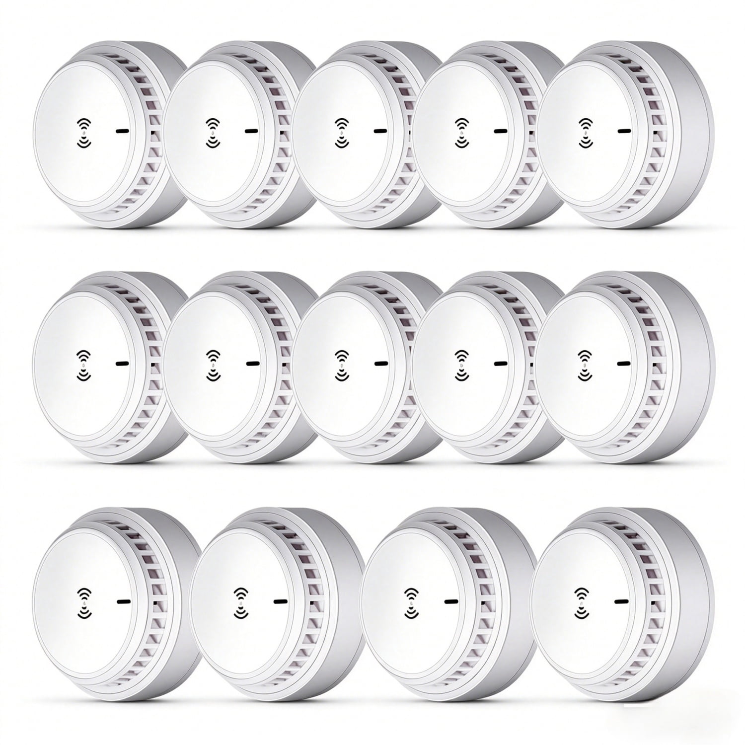 14PCS Photoelectric Smoke Alarm Detector, Home Fire Safety Sensor Alert, 3V AA Battery Operated, No Wiring Required