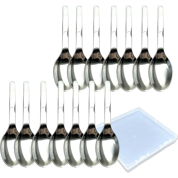 14PCS Small Tiny Spoons, 3.6 Inch, Stainless Steel 304 Mini Spoons for Salt Jars Spice Jars, Seasoning, Powder Spices, Pepper, Tea, Coffee