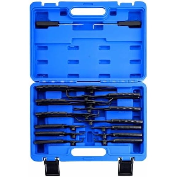 14PCS Snap Ring Pliers Set | Heavy Duty Internal & External Circlip Pliers with 45/90 Bent and Straight, Retaining Ring Pliers Set w/Hook & Pick for 0.038in 0.047in 0.070in 0.090in