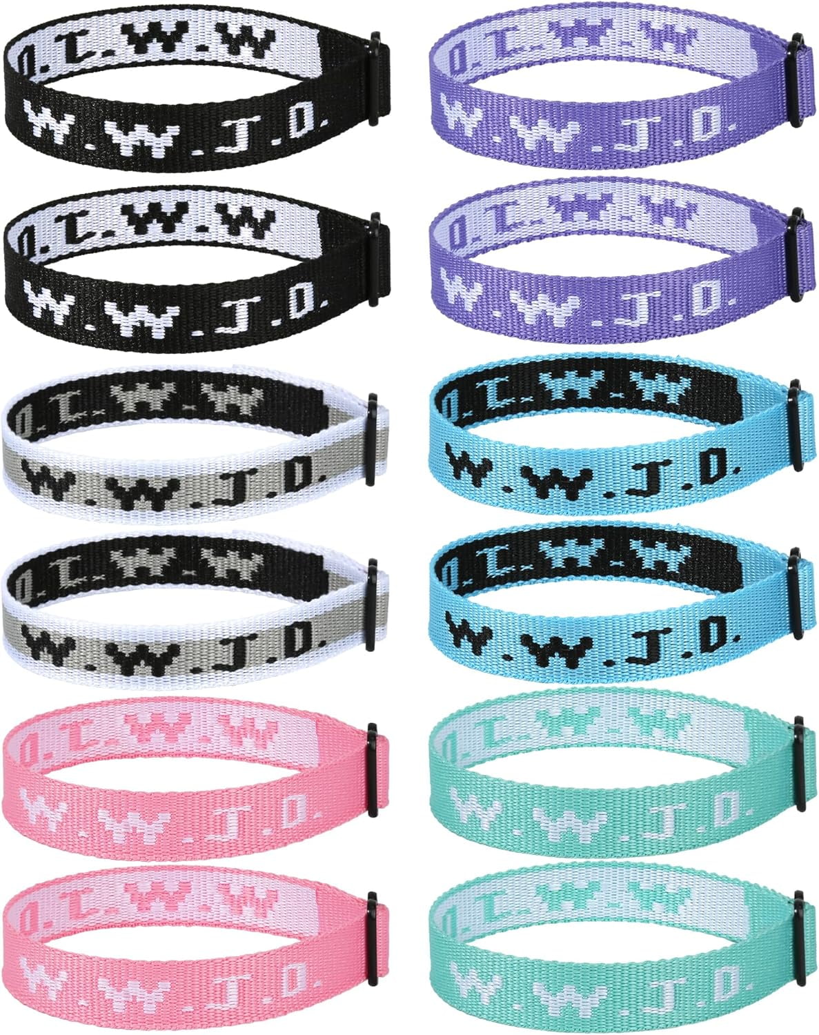 14PCS WWJD Christian Bracelet Pack, Christian Jesus Gifts