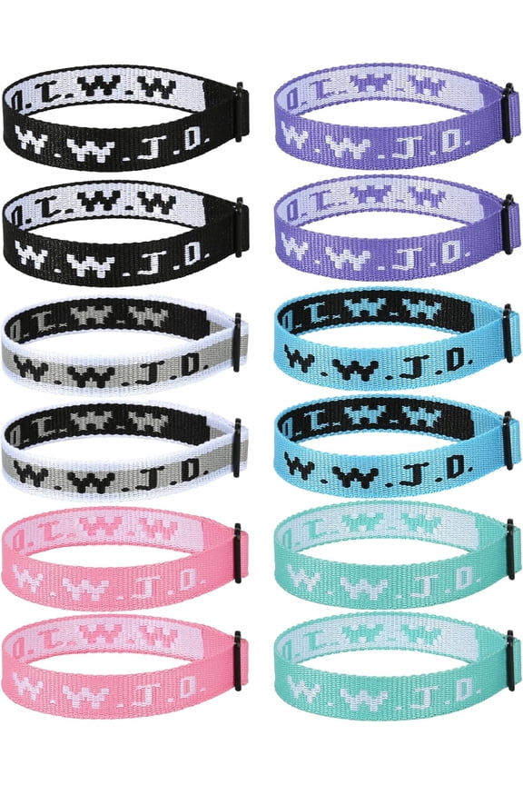 14PCS WWJD Christian Bracelet Pack, Christian Jesus Gifts Adjustable Wristbands, WWJD Bracelets Bulk - What Would Jesus Do Bracelet for Women Men