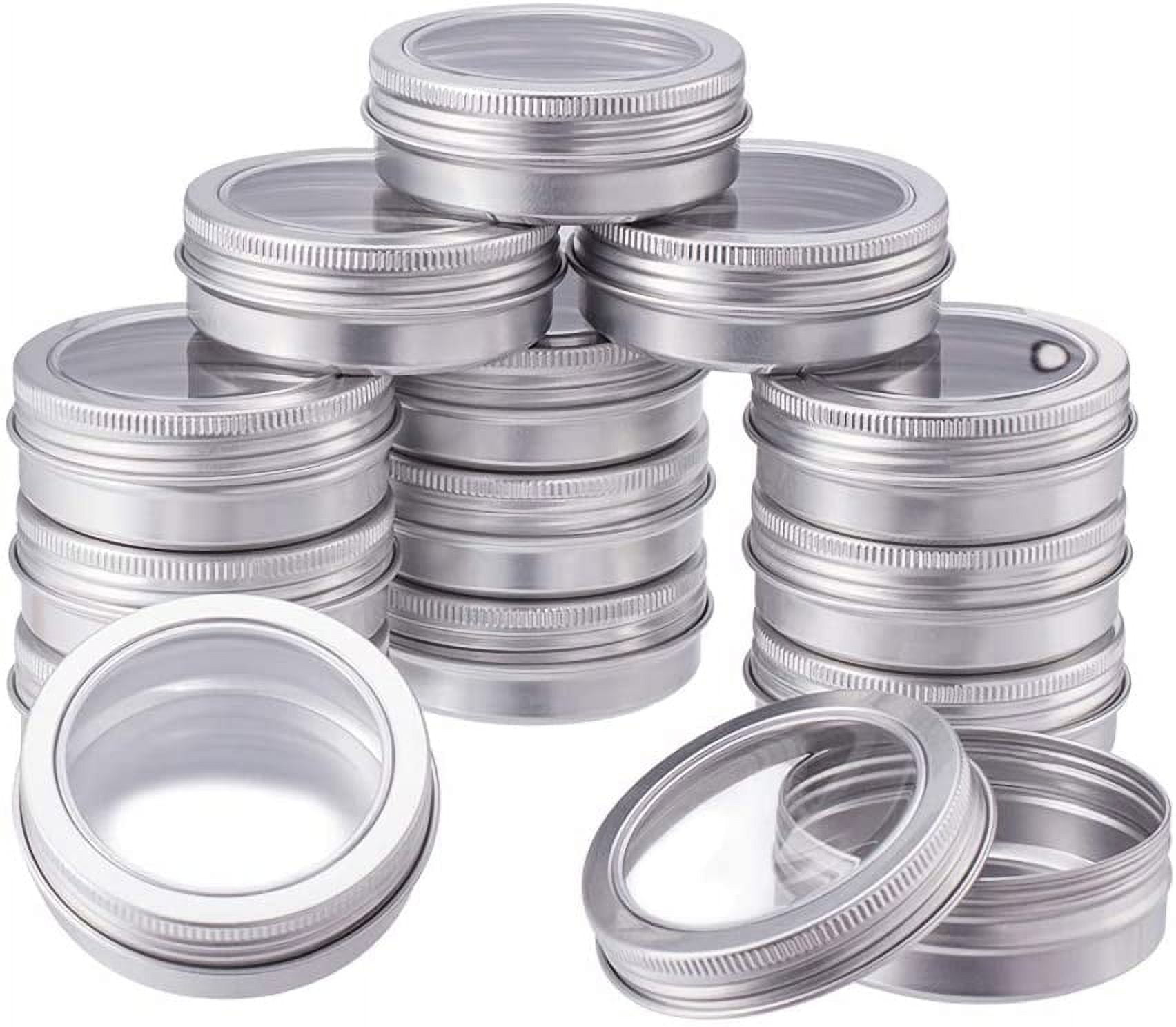 Uxcell 4.4oz Screw Top Lid Round Cans Tin Containers Aluminum Silver Tone 1  Pack