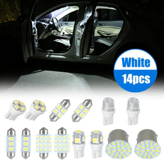 14Pack Car Interior Led Light For Dome Map License Plate Lamps Bulbs Accessories