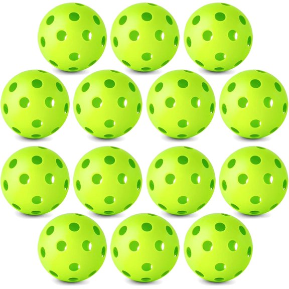 14Pack Practice Baseball Softball, Plastic Training Balls Lightweight Hollow Limited Flight Softballs for Hitting, Pitching, Batting Training Indoor Outdoor Use