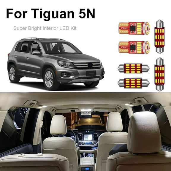 14Pc Car LED Interior Light Kit For Volkswagen VW Tiguan 2009-2015 Map Dome Vanity Mirror Footwell Light+Install Tool