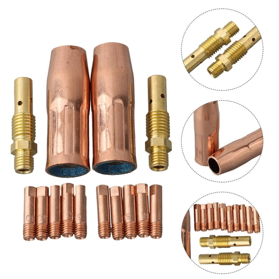 14Pcs 0.035\" Mig Welding For 100L Contact Tip Gas Diffuer Nozzle For M3 YIWEI