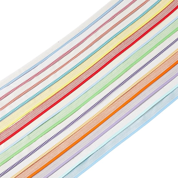 14Pcs 14 Styles Polycotton Polyester Ribbon Book Headband Bookbinding Accessories Mixed Color 1/2 inch(13~13.5mm) 1pc/color diy
