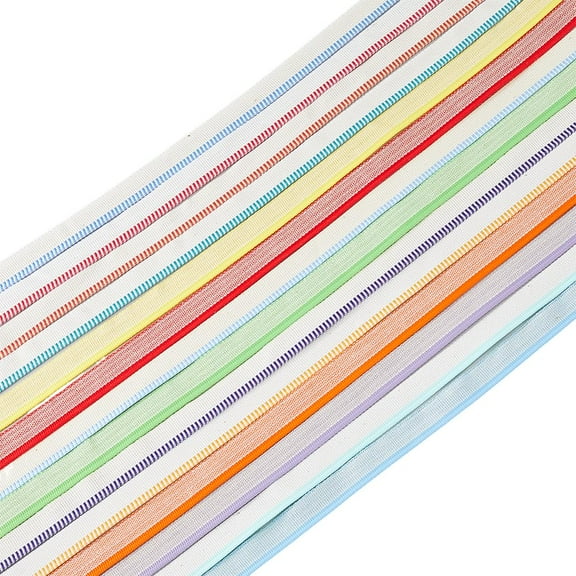 14Pcs 14 Styles Polycotton Polyester Ribbon Book Headband Bookbinding Accessories Mixed Color 1/2 inch(13-13.5mm) 1pc/color