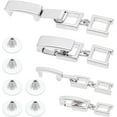 thumbnail image 1 of 14Pcs 2 Style Fold Over Clasp Set Include 8Pcs Brass Fold Over Clasps 6Pcs 316 Surgical Stainless Steel Ear Nut Platinum Jewelry Extender Micro Foldover Extension Clasp for Jewelry Making, 1 of 5