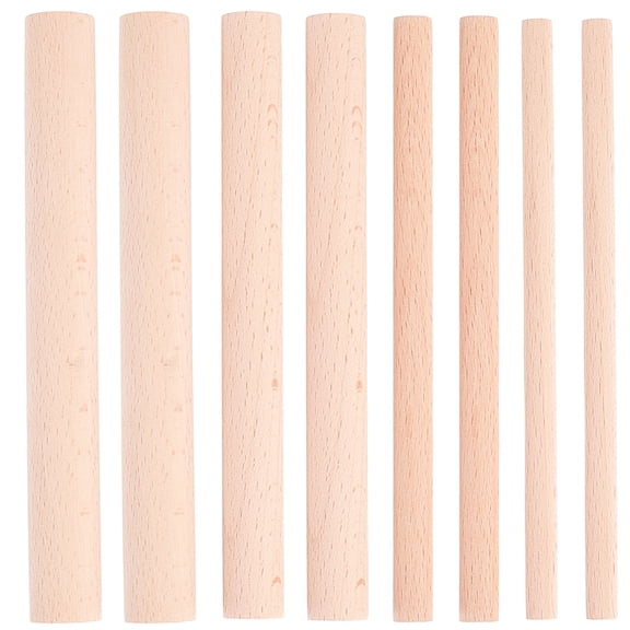 14Pcs 4 Styles Wood Craft Sticks Round Dowel Rod for Braiding Tapestry BurlyWood 150-151x8-18mm