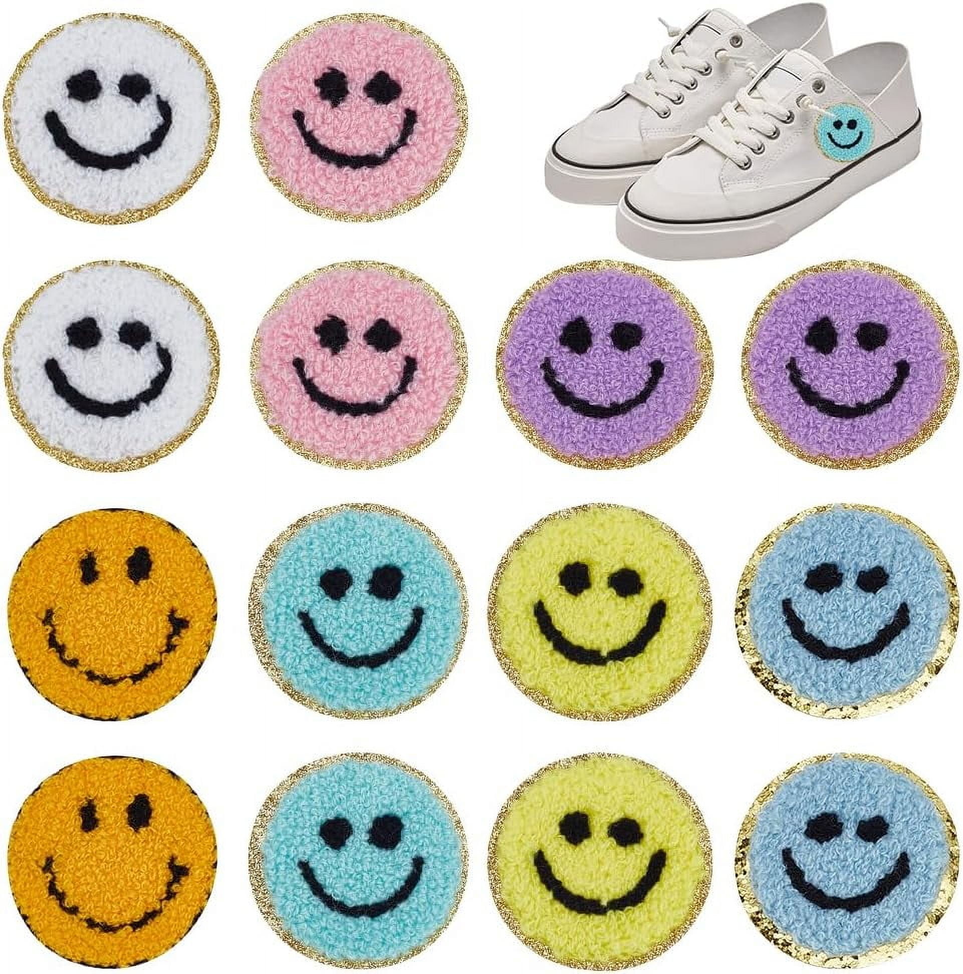 14Pcs 7 Colors Face Patch Happy Face Patches Towel Sew on Appliques ...