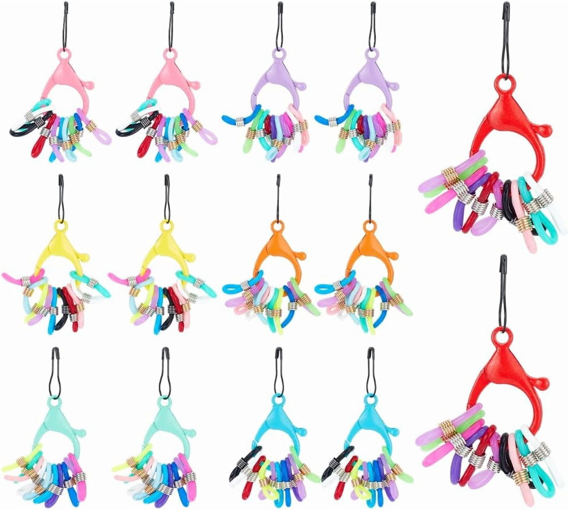 14Pcs 7 Colors Silicone Eyeglass Chain Ends Locking Stitch Marker with ...