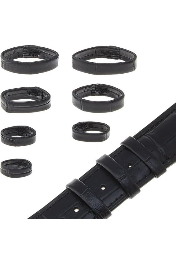 14Pcs 7 Sizes Leather Watch Band Keeper Watch Band Loop Replacement Black/Brown Watch Band Holder Loop Wristwatch Strap Fastener Rings for Smart Watch Band Wristband Replacement Black for diy making