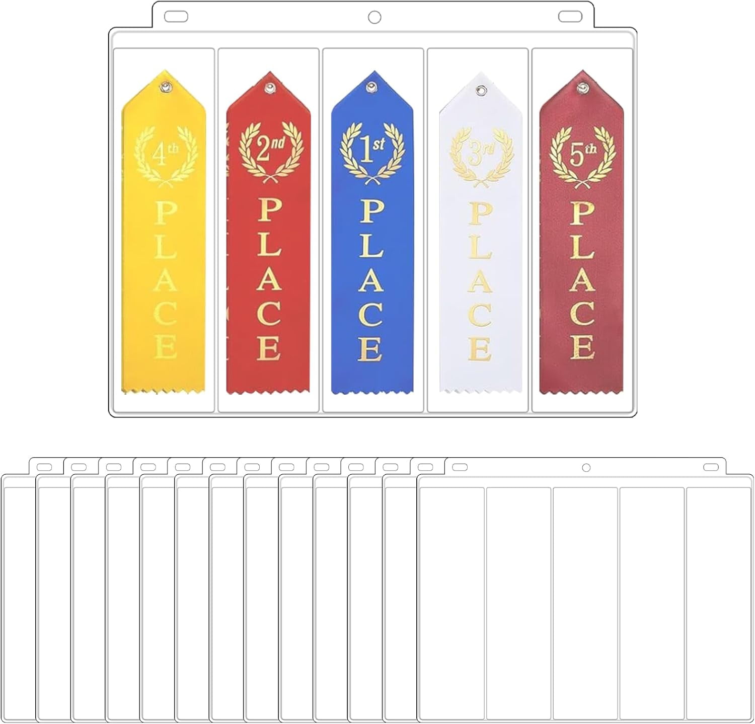 14Pcs 70 Pokets Award Ribbon Organizer Swimming Gymnastics Track Award ...