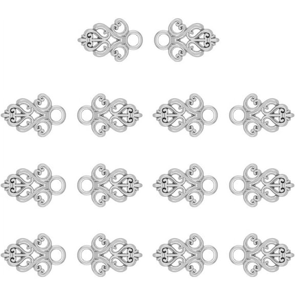 14Pcs Alloy Corset Eyelets Gunmetal Cloak Clasp Fasteners ew On Dirndl Eyelets Sew On Hooks and Eyes Cardigan Clip for Dress Garment Accessories 24x16x2mm