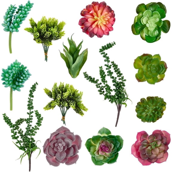 14Pcs Artificial Succulents Unpotted Succulent Plants Bulk Realistic Plastic Cactus Greenery for Indoor Outdoor Home Office Wedding